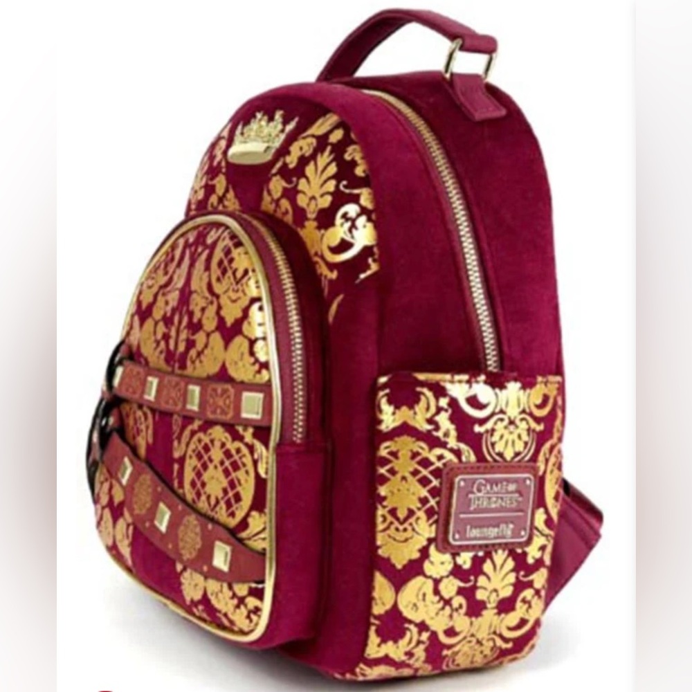 Loungefly Game of Thrones Joffrey Cosplay Mini Backpack Velvet Gold Foil Rare - Picture 5 of 14
